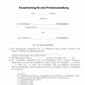 Konzertvertrag (B2C)