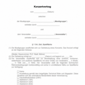 Konzertvertrag (B2B)